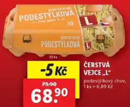 Lidl ČERSTVÁ VEJCE ,,L“ podestýlkový chov, 10 ks nabídka