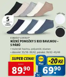 Lidl NÍZKÉ PONOŽKY S BIO BAVLNOU - 5 PÁRŮ nabídka