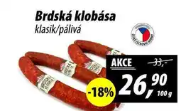 Brdská klobása klasik/pálivá, 100 g