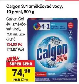 Šlak Calgon 3v1 změkčovač vody, 10 praní, 500 g nabídka