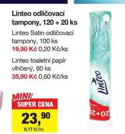 Šlak Linteo odličovací tampony, 120+ 20 ks nabídka