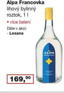 Ráj drogerie Alpa Francovka lihový bylinný roztok, 1l nabídka