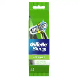 Ráj drogerie Gillette Blue3 Sensitive Pánský Jednorázový Holicí Strojek - 4 ks nabídka