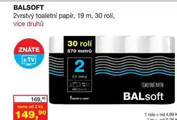 Ráj drogerie BALSOFT 2vrstvý toaletní papír, 19 m, 30 rolí nabídka