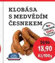 RABBIT řeznictví KLOBÁSA S MEDVĚDÍM ČESNEKEM Z ČESKÉ SKALICE 100% 100g nabídka