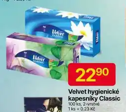 Hruška Velvet hygienické kapesníky Classic 100 ks, 2-vrstvé nabídka