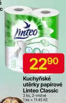 Hruška Linteo Classic Kuchyňské utěrky papírové 2 ks, 2-vrstvé nabídka