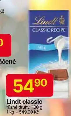 Hruška Lindt classic různé druhy, 100 g nabídka