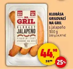 Penny Market KLOBÁSA GRILOVACÍ NA GRIL s jalapeňo nabídka