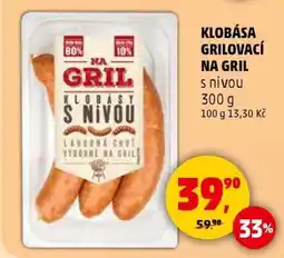 Penny Market Klobása grilovací na gril s nivou nabídka
