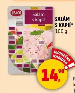 Penny Market Salám s kápií nabídka