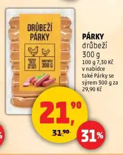 Penny Market PÁRKY drůbeží 300 g nabídka