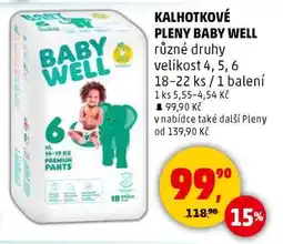 Penny Market Kalhotkové pleny Baby Well nabídka
