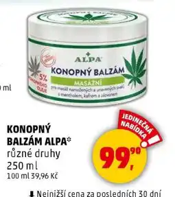 Penny Market KONOPNÝ BALZÁM ALPA nabídka