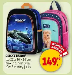 Penny Market DĚTSKÝ BATOH nabídka