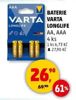 Penny Market Baterie VARTA Longlife nabídka