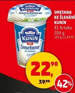 Penny Market SMETANA KE ŠLEHÁNÍ KUNÍN nabídka