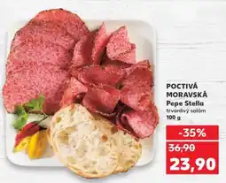 Kaufland POCTIVÁ MORAVSKÁ Pepe Stella trvanlivý salám 100 g nabídka
