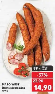 Kaufland MASO WEST Řeznická klobása nabídka