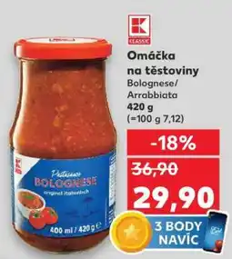 Kaufland Omáčka na těstoviny Bolognese/Arrabbiata nabídka