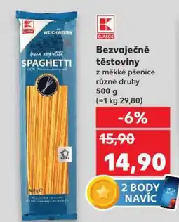 Kaufland Bezvaječné těstoviny nabídka