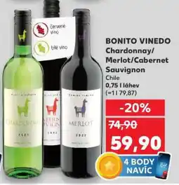 Kaufland BONITO VINEDO Chardonnay/Merlot/Cabernet Sauvignon nabídka