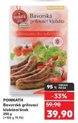 Kaufland PONNATH Bavorská grilovací klobása šnek nabídka