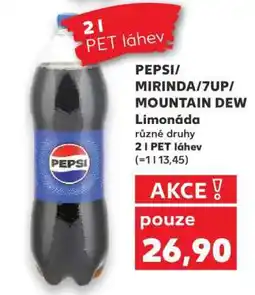 Kaufland PEPSI/ MIRINDA/ 7UP/ MOUNTAIN DEW Limonáda nabídka