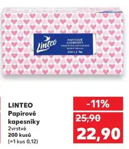 Kaufland Linteo papírové kapesníky nabídka