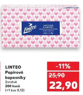 Kaufland Linteo papírové kapesníky nabídka