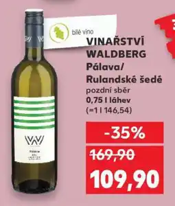Kaufland VINAŘSTVÍ WALDBERG Pálava/Rulandské šedé nabídka