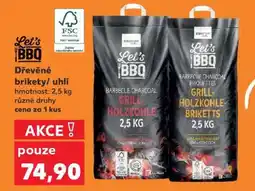 Kaufland Dřevěné brikety, uhlí nabídka
