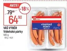 Globus VÁŠ VÝBĚR Vídeňské párky nabídka
