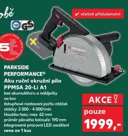 Kaufland PARKSIDE PERFORMANCE Aku ruční okružní pila PPMSA 20-Li A1 nabídka