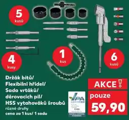 Kaufland Držák bitů/ Flexibilní hřídel/ Sada vrtáků/ děrovacích pil/ HSS vytahováků šroubů nabídka