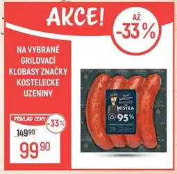 Globus Vybrané grilovací klobásy značky Kostelecké uzeniny nabídka