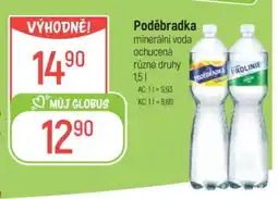 Globus PODĚBRADKA minerální voda ochucená nabídka