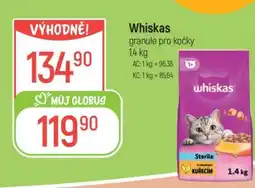 Globus Whiskas granule pro kočky 1,4 kg nabídka