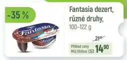 Globus Fantasia dezert, různé druhy nabídka