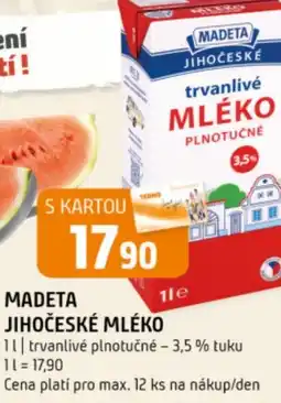 Terno Madeta jihočeské mléko nabídka