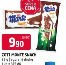 Terno Zott monte snack nabídka