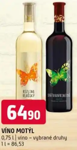 Terno Víno motýl nabídka