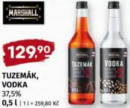 Terno Tuzemák, vodka nabídka
