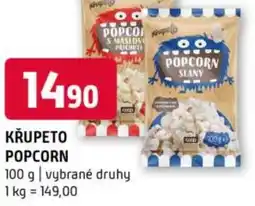 Terno Křupeto popcorn nabídka