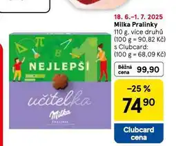 Tesco Milka pralinky nabídka
