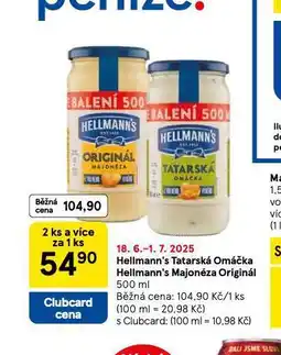 Tesco Hellmann's tatarská omáčka nabídka