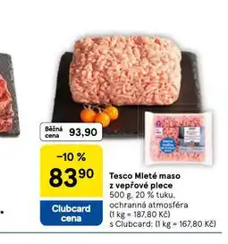 Tesco Mleté maso z vepřové plece nabídka