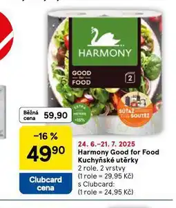 Tesco Harmony kuchyňské utěrky nabídka