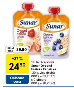 Tesco Sunar ovocná kapsička nabídka
