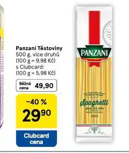 Tesco Panzani těstoviny nabídka